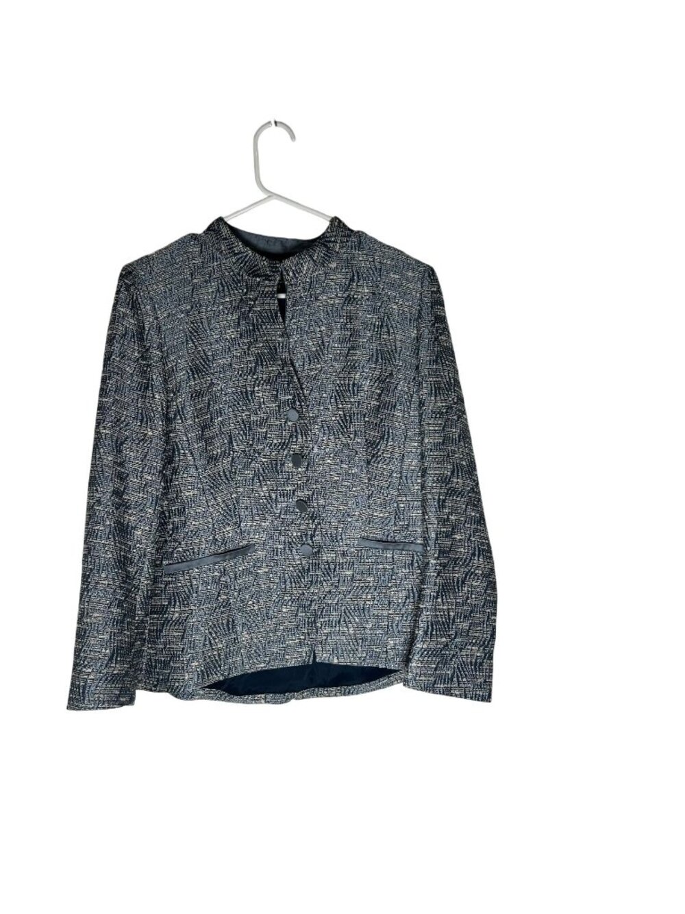 Lafayette 148 Women's Blue Tweed Blazer Jacket Size 6